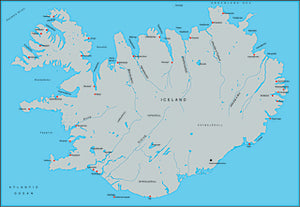 Illustrator EPS map of Iceland