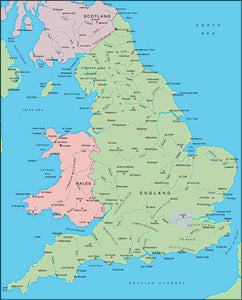 Illustrator EPS map of England