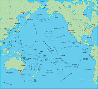 Illustrator EPS map of Pacific Ocean