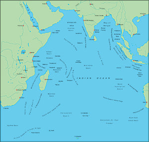 Illustrator EPS map of Indian Ocean