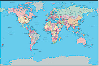 Illustrator EPS map of World - Gall normal projection