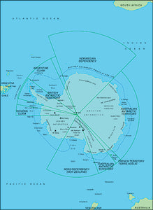 Illustrator EPS map of Antarctica centered on 0 degrees longitude
