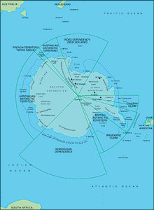 Illustrator EPS map of Antarctica centered on 180 degrees longitude