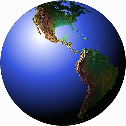 Mountain High Maps Photoshop JPEG Globe view of Equatorial view centered on 90 W longitude Central America