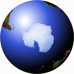Mountain High Maps Photoshop JPEG Globe view of South Polar view centered on 0 longitude South Pole