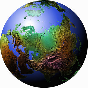 Mountain High Maps Photoshop JPEG Globe view of Russian view centered on 60 N and 70 E - Russia