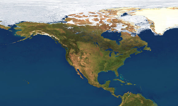 High res satellite imagery of North America at 1km resolution
