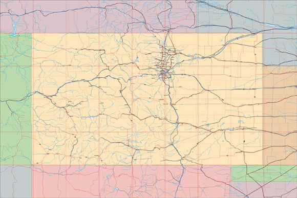 USA State EPS Map of Colorado