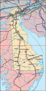 USA State EPS Map of Delaware
