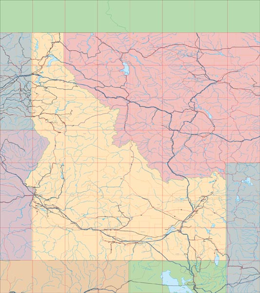USA State EPS Map of Idaho