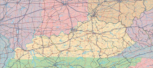 USA State EPS Map of Kentucky