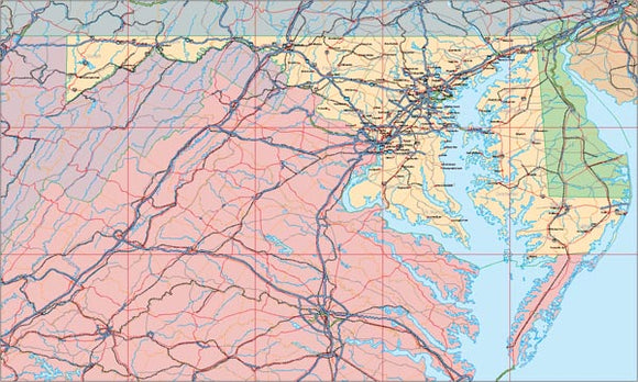 USA State EPS Map of Maryland