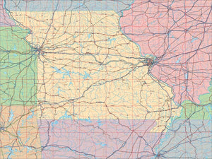 USA State EPS Map of Missouri
