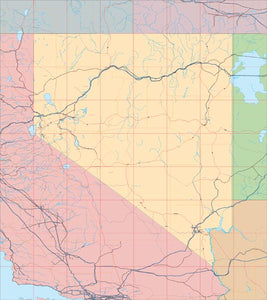 USA State EPS Map of Nevada