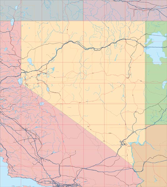 USA State EPS Map of Nevada