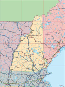 USA State EPS Map of New Hampshire