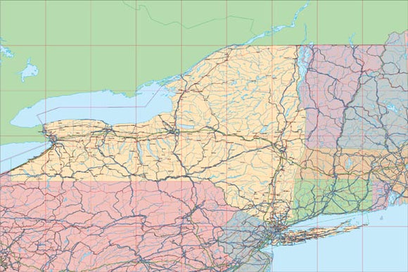 USA State EPS Map of New York