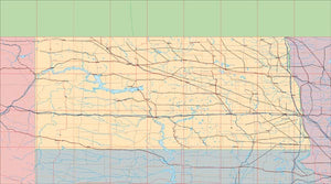 USA State EPS Map of North Dakota