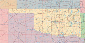 USA State EPS Map of Oklahoma