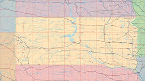 USA State EPS Map of South Dakota