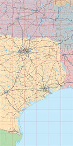 USA State EPS Map of Texas (East)
