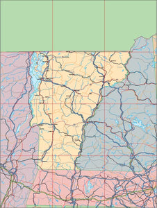 USA State EPS Map of Vermont