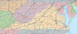 USA State EPS Map of Virginia