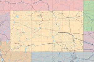 USA State EPS Map of Wyoming