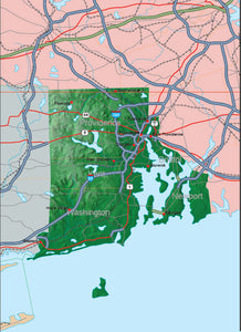 Photoshop JPEG and Illustrator EPS USA State Relief and Vector Map Package of Rhode Island